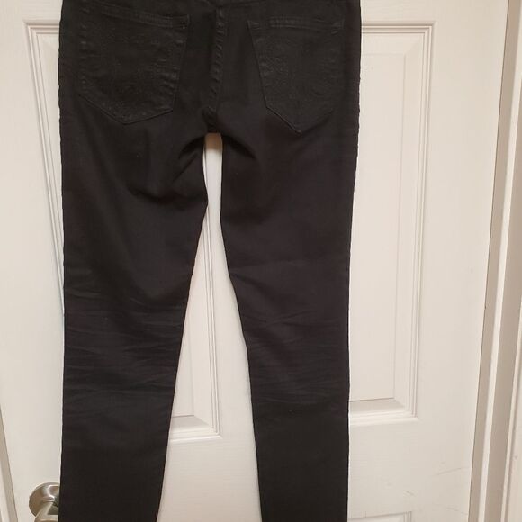 MEK DNM Brighton Cigarete Skinny Jeans Women's Size 25 black Raw Hem - Picture 4 of 8